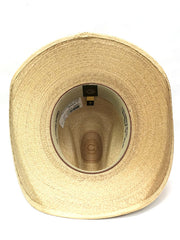 Charlie 1 Horse CSMVRK-274481 MAVERICK Palm Leaf Straw Hat Natural inside view. If you need any assistance with this item or the purchase of this item please call us at five six one seven four eight eight eight zero one Monday through Saturday 10:00a.m EST to 8:00 p.m EST
