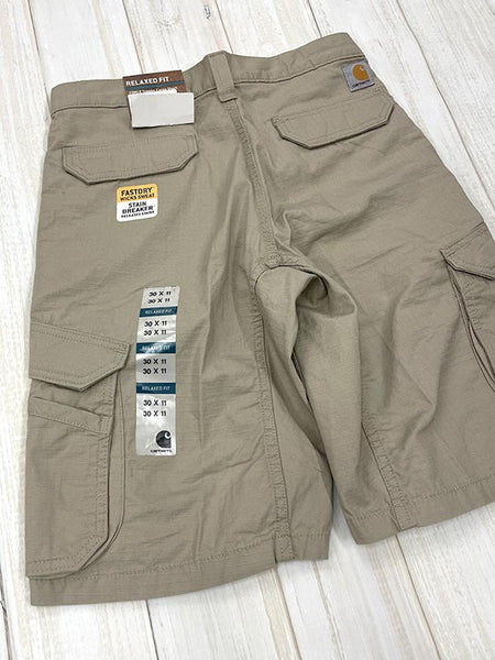 Carhartt 101168-232 Mens 11" Force Tappen Cargo Short Tan back view. If you need any assistance with this item or the purchase of this item please call us at five six one seven four eight eight eight zero one Monday through Saturday 10:00a.m EST to 8:00 p.m EST