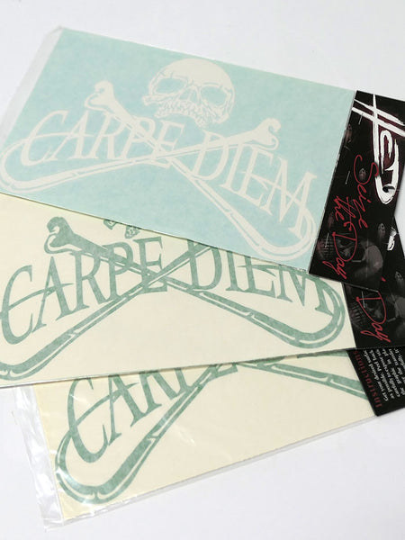 Carpe Diem Pirate Skull Bumper Decal Sticker 10x7 Colorful