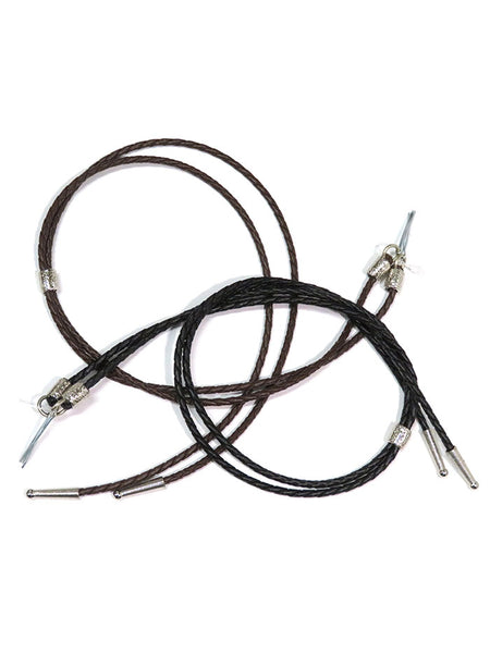 Twister 0296602 0296601 Braided Vinyl Stampede String Cowboy Hat Chin Strap Brown And Black front view pair