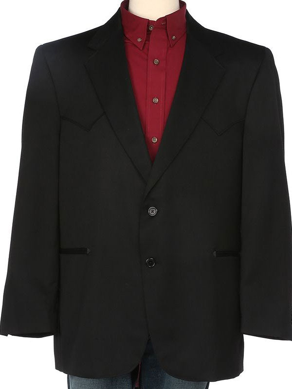 Circle S CC1929 Mens Abilene Sport Coat Black front view on model. If you need any assistance with this item or the purchase of this item please call us at five six one seven four eight eight eight zero one Monday through Saturday 10:00a.m EST to 8:00 p.m EST