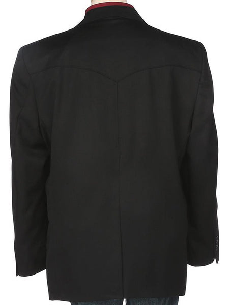 Circle S CC1929 Mens Abilene Sport Coat Black back view. If you need any assistance with this item or the purchase of this item please call us at five six one seven four eight eight eight zero one Monday through Saturday 10:00a.m EST to 8:00 p.m EST