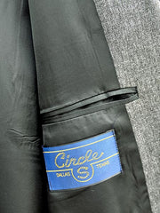 Circle S CC2976-40 Mens Sport Coat Boise Arrow Western Jacket Charcoal inside tag close up view. If you need any assistance with this item or the purchase of this item please call us at five six one seven four eight eight eight zero one Monday through Saturday 10:00a.m EST to 8:00 p.m EST