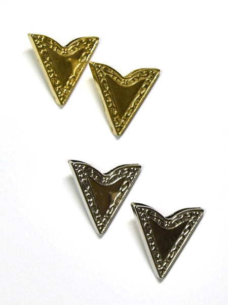 Western Express CT-25 Western Style Collar Tips Gold or Silver front view. If you need any assistance with this item or the purchase of this item please call us at five six one seven four eight eight eight zero one Monday through Saturday 10:00a.m EST to 8:00 p.m EST