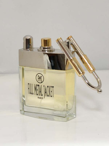B&D 10004 Mens Full Metal Jacket Classic Cologne front and side view of bottle. If you need any assistance with this item or the purchase of this item please call us at five six one seven four eight eight eight zero one Monday through Saturday 10:00a.m EST to 8:00 p.m EST
