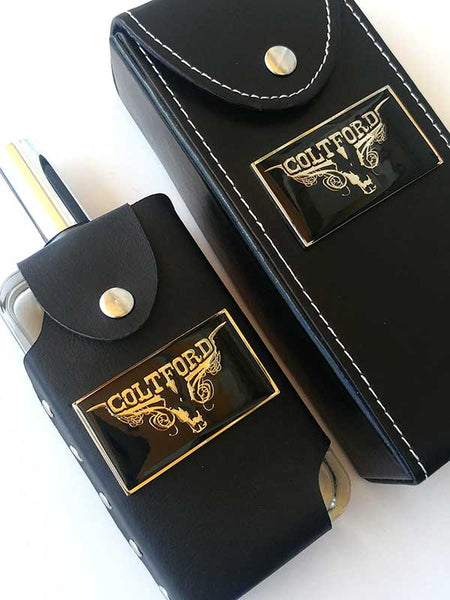 Colt Ford Mens Cologne 3.4oz Authentic Spray Bottle front of bottle and case close up. If you need any assistance with this item or the purchase of this item please call us at five six one seven four eight eight eight zero one Monday through Saturday 10:00a.m EST to 8:00 p.m EST