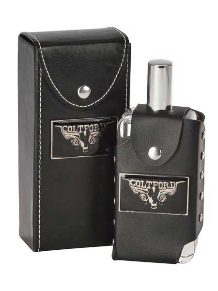 Colt Ford Mens Cologne 3.4oz Authentic Spray Bottle front of bottle and case. If you need any assistance with this item or the purchase of this item please call us at five six one seven four eight eight eight zero one Monday through Saturday 10:00a.m EST to 8:00 p.m EST