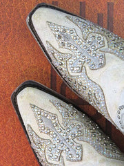Corral A3571 Ladies Classic Cross & Wings Snip Toe Western Boot White toe view from above. If you need any assistance with this item or the purchase of this item please call us at five six one seven four eight eight eight zero one Monday through Saturday 10:00a.m EST to 8:00 p.m EST
