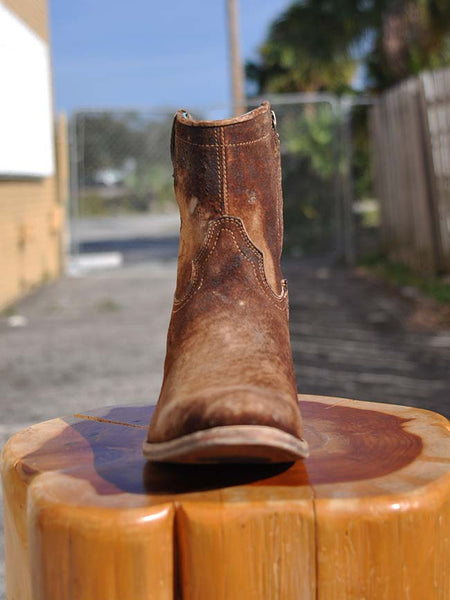 Corral C1064 Ladies Lamb Abstract Short Top Boots Chocolate Tan. If you need any assistance with this item or the purchase of this item please call us at five six one seven four eight eight eight zero one Monday through Saturday 10:00a.m EST to 8:00 p.m EST