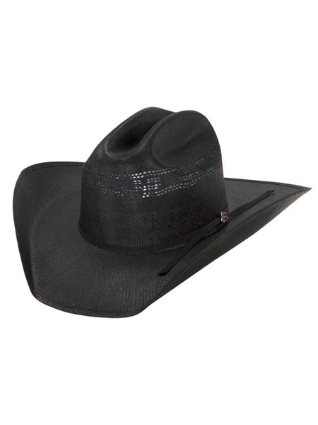 Justin JS1056CTTR-BK Mens Cutter Straw Hat Black front and side view. If you need any assistance with this item or the purchase of this item please call us at five six one seven four eight eight eight zero one Monday through Saturday 10:00a.m EST to 8:00 p.m EST