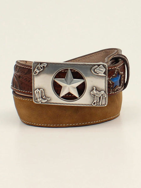 3D D120001502 Kids  Star Buckle Leather Belt Brown. If you need any assistance with this item or the purchase of this item please call us at five six one seven four eight eight eight zero one Monday through Saturday 10:00a.m EST to 8:00 p.m EST
