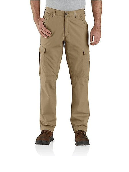 Carhartt 104200-DKH Mens Force Relaxed Fit Ripstop Cargo Work Pant Dark Khaki front view. If you need any assistance with this item or the purchase of this item please call us at five six one seven four eight eight eight zero one Monday through Saturday 10:00a.m EST to 8:00 p.m EST