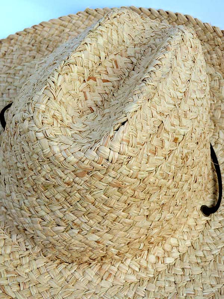 Dorfman Pacific 318OS Scala Raffia Lifeguard Straw Hat Natural top view close up. If you need any assistance with this item or the purchase of this item please call us at five six one seven four eight eight eight zero one Monday through Saturday 10:00a.m EST to 8:00 p.m EST