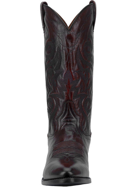 Dan Post DP2112R Mens Milwaukee R-Toe Western Boot Black Cherry front view. If you need any assistance with this item or the purchase of this item please call us at five six one seven four eight eight eight zero one Monday through Saturday 10:00a.m EST to 8:00 p.m EST