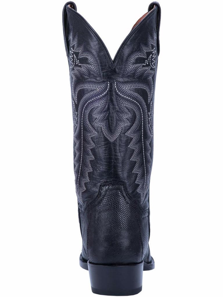 Dan Post DP3050R Mens Winston Lizard R-Toe Western Boots Black front and side view. If you need any assistance with this item or the purchase of this item please call us at five six one seven four eight eight eight zero one Monday through Saturday 10:00a.m EST to 8:00 p.m EST