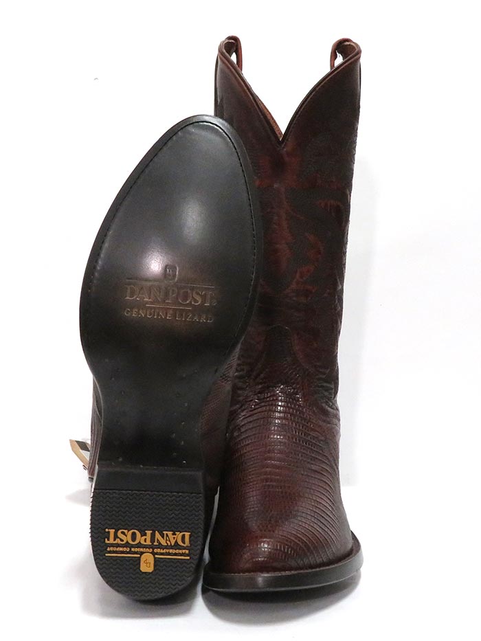 Dan Post DP3051R Mens Winston Lizard R-Toe Western Boots Tan Front and Back view. If you need any assistance with this item or the purchase of this item please call us at five six one seven four eight eight eight zero one Monday through Saturday 10:00a.m EST to 8:00 p.m EST