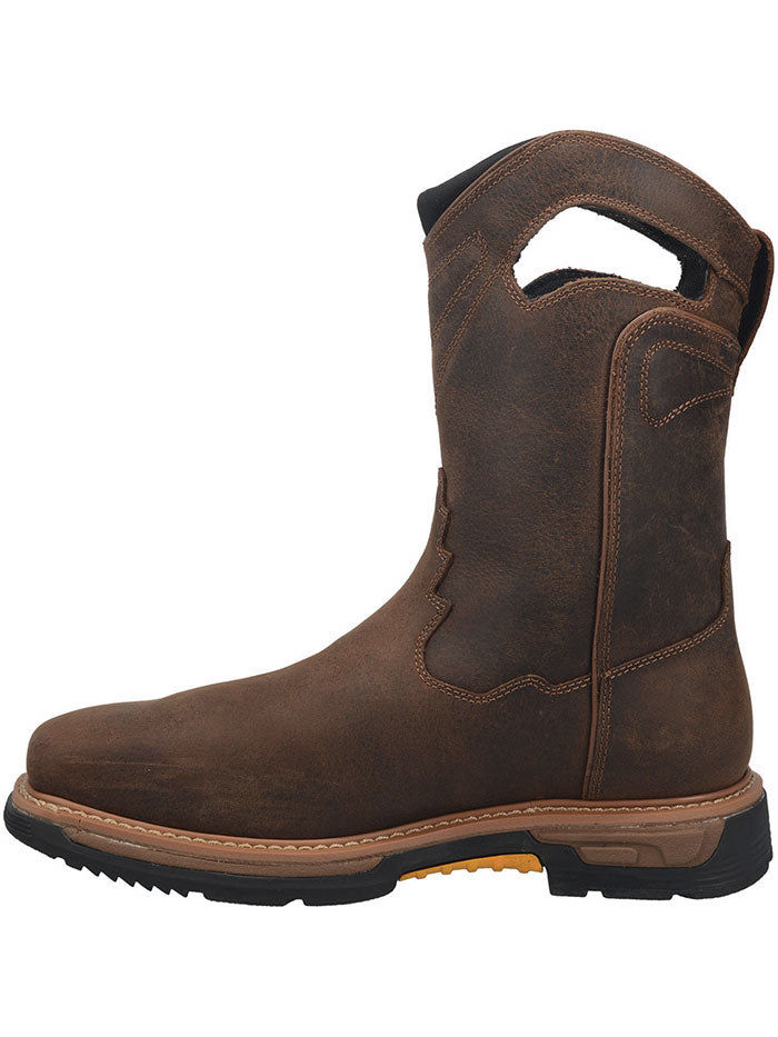 Dan Post DP56423 Mens Thunderhead Waterproof Western Work Boot Tan Side and front view. If you need any assistance with this item or the purchase of this item please call us at five six one seven four eight eight eight zero one Monday through Saturday 10:00a.m EST to 8:00 p.m EST