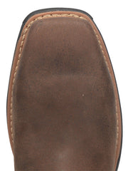 Dan Post DP56423 Mens Thunderhead Waterproof Western Work Boot Tan toe view from above. If you need any assistance with this item or the purchase of this item please call us at five six one seven four eight eight eight zero one Monday through Saturday 10:00a.m EST to 8:00 p.m EST