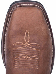 Dan Post DP56414 Mens Storms Eye Waterproof Square Toe Boot Brown toe view from above. If you need any assistance with this item or the purchase of this item please call us at five six one seven four eight eight eight zero one Monday through Saturday 10:00a.m EST to 8:00 p.m EST
