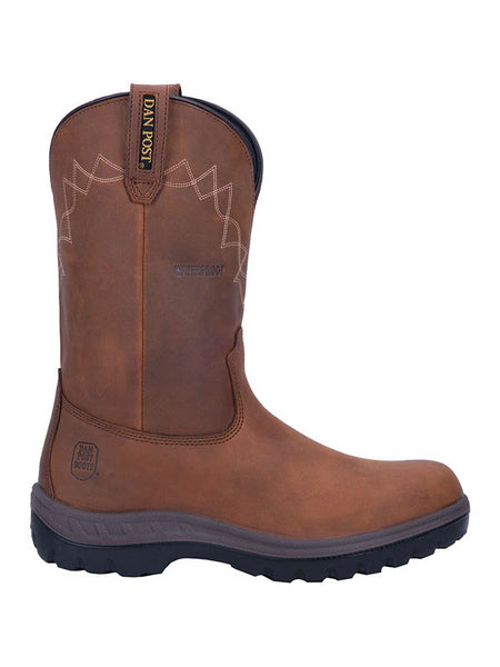 Dan Post DP62904 Mens Cummings Waterproof Steel Toe Work Boot Tan side view. If you need any assistance with this item or the purchase of this item please call us at five six one seven four eight eight eight zero one Monday through Saturday 10:00a.m EST to 8:00 p.m EST
