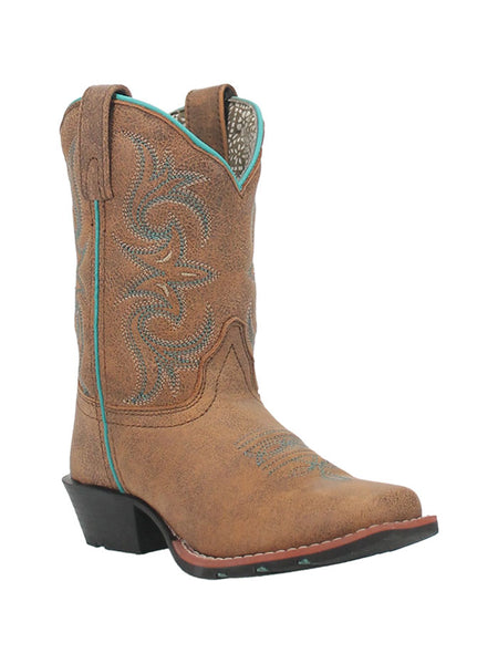 Dan Post DPC2948 Kids Sadie Mae Lether Children's Boot Brown front and side view. If you need any assistance with this item or the purchase of this item please call us at five six one seven four eight eight eight zero one Monday through Saturday 10:00a.m EST to 8:00 p.m EST