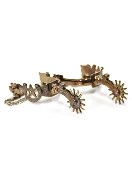 E Garcia Spurs SP2231 Authentic Horseshoe and Star Cowboy Boot Spurs side and back view. If you need any assistance with this item or the purchase of this item please call us at five six one seven four eight eight eight zero one Monday through Saturday 10:00a.m EST to 8:00 p.m EST