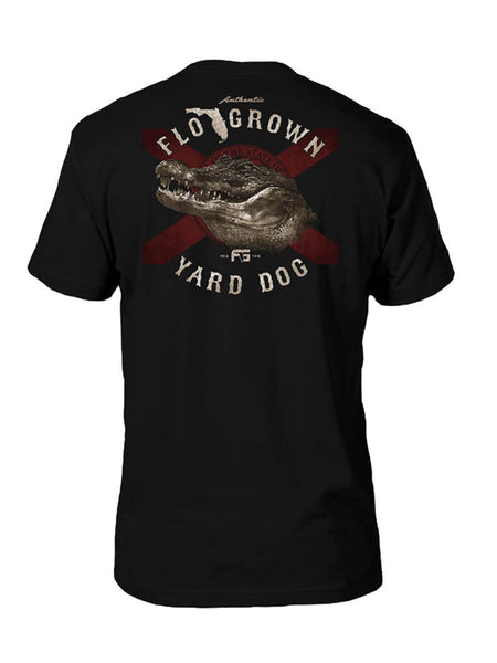 FloGrown FGM-1415 Mens Yard Dog Tee Black back view. If you need any assistance with this item or the purchase of this item please call us at five six one seven four eight eight eight zero one Monday through Saturday 10:00a.m EST to 8:00 p.m EST