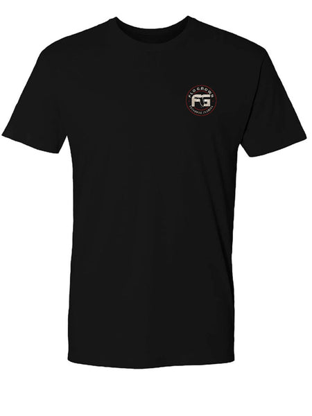 FloGrown FGM-1415 Mens Yard Dog Tee Black front view. If you need any assistance with this item or the purchase of this item please call us at five six one seven four eight eight eight zero one Monday through Saturday 10:00a.m EST to 8:00 p.m EST
