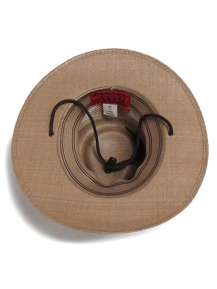 American Hat Makers Milan Tan Straw Hat 4-LN MILAN Side View. If you need any assistance with this item or the purchase of this item please call us at five six one seven four eight eight eight zero one Monday through Saturday 10:00a.m EST to 8:00 p.m EST