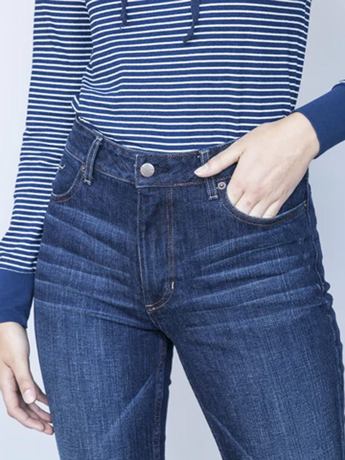 Kimes Ranch 1051414R Womens Jennifer Ring Spun Denim Jeans Blue front view. If you need any assistance with this item or the purchase of this item please call us at five six one seven four eight eight eight zero one Monday through Saturday 10:00a.m EST to 8:00 p.m EST