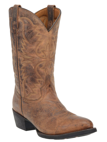 Laredo 68452 Mens Western Round Toe BIRCHWOOD Boots Tan side / front view. If you need any assistance with this item or the purchase of this item please call us at five six one seven four eight eight eight zero one Monday through Saturday 10:00a.m EST to 8:00 p.m EST