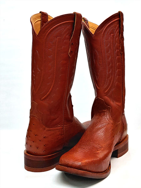 Twisted X MRCL001 Rancher Classic WS Toe Brandy Smooth Ostrich  Front and back view. If you need any assistance with this item or the purchase of this item please call us at five six one seven four eight eight eight zero one Monday through Saturday 10:00a.m EST to 8:00 p.m EST