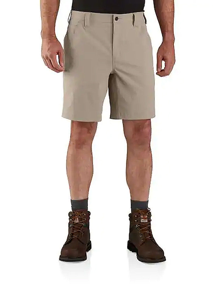 Carhartt 104198 Mens Force Relaxed Fit Lightweight Ripstop Work Short Asphalt Or Tan front view both colors. If you need any assistance with this item or the purchase of this item please call us at five six one seven four eight eight eight zero one Monday through Saturday 10:00a.m EST to 8:00 p.m EST