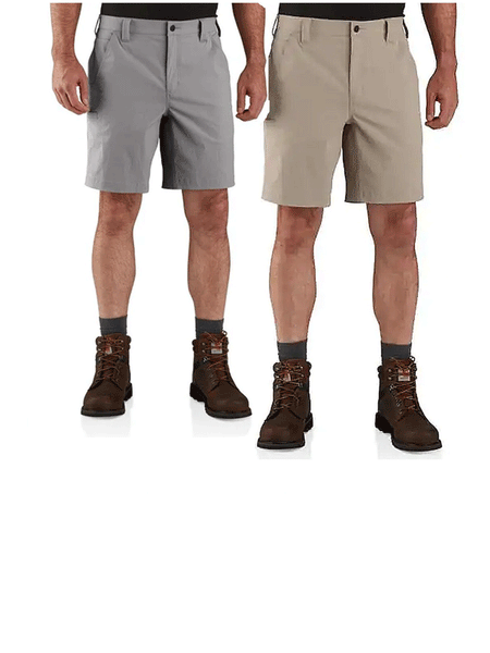 Carhartt 104198 Mens Force Relaxed Fit Lightweight Ripstop Work Short Asphalt Or Tan front view both colors. If you need any assistance with this item or the purchase of this item please call us at five six one seven four eight eight eight zero one Monday through Saturday 10:00a.m EST to 8:00 p.m EST