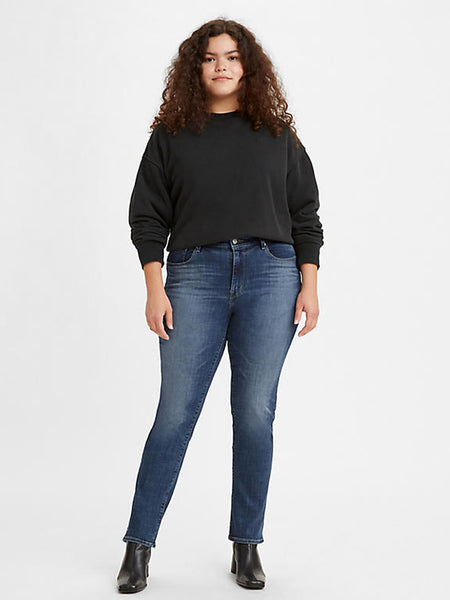 Levi's 39250-0030 Womens Classic Straight Jean Lapis Maui Waterfall front view. If you need any assistance with this item or the purchase of this item please call us at five six one seven four eight eight eight zero one Monday through Saturday 10:00a.m EST to 8:00 p.m EST