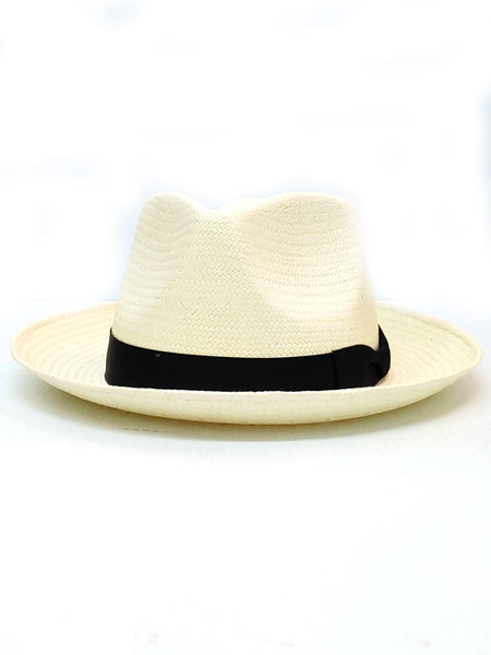 Stetson TSREWD-292481 Genuine Panama Straw Fedora Hat Reward Natural front view. If you need any assistance with this item or the purchase of this item please call us at five six one seven four eight eight eight zero one Monday through Saturday 10:00a.m EST to 8:00 p.m EST