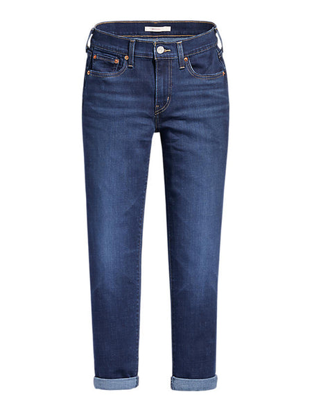 Levi's 198870164 Womens Mid Rise Boyfriend Jean Cobalt Layer front view. If you need any assistance with this item or the purchase of this item please call us at five six one seven four eight eight eight zero one Monday through Saturday 10:00a.m EST to 8:00 p.m EST