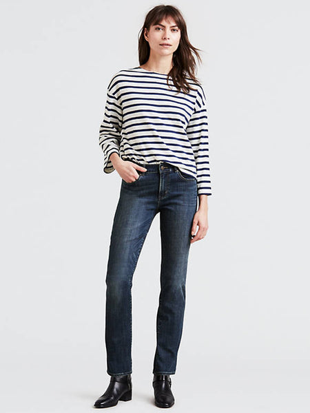 Levi's 392500002 Womens Classic Straight Fit Jeans Seattle Blues front view. If you need any assistance with this item or the purchase of this item please call us at five six one seven four eight eight eight zero one Monday through Saturday 10:00a.m EST to 8:00 p.m EST