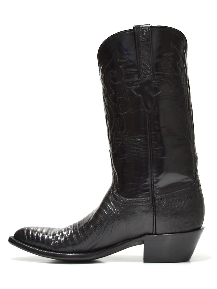 Lucchese G9030.24 Mens Classics Lizard Handmade Cowboy Boots Black side / front and back view pair. If you need any assistance with this item or the purchase of this item please call us at five six one seven four eight eight eight zero one Monday through Saturday 10:00a.m EST to 8:00 p.m EST