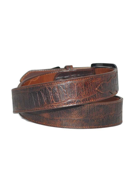 Gingerich 8244-36 Mens Port Leon Gator Pattern With Scallops Leather Belt Brown back view. If you need any assistance with this item or the purchase of this item please call us at five six one seven four eight eight eight zero one Monday through Saturday 10:00a.m EST to 8:00 p.m EST