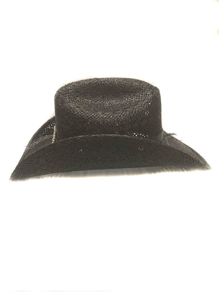 Bullhide ITCHYGOONIE 2223BL Fashion Western Straw Hat Black side view. If you need any assistance with this item or the purchase of this item please call us at five six one seven four eight eight eight zero one Monday through Saturday 10:00a.m EST to 8:00 p.m EST