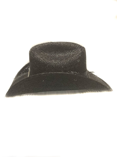 Bullhide Gray/black Cowboy Straw Hat, Brim Size 4 Inches, With an