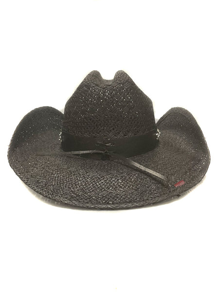 Bullhide ITCHYGOONIE 2223BL Fashion Western Straw Hat Black back view. If you need any assistance with this item or the purchase of this item please call us at five six one seven four eight eight eight zero one Monday through Saturday 10:00a.m EST to 8:00 p.m EST