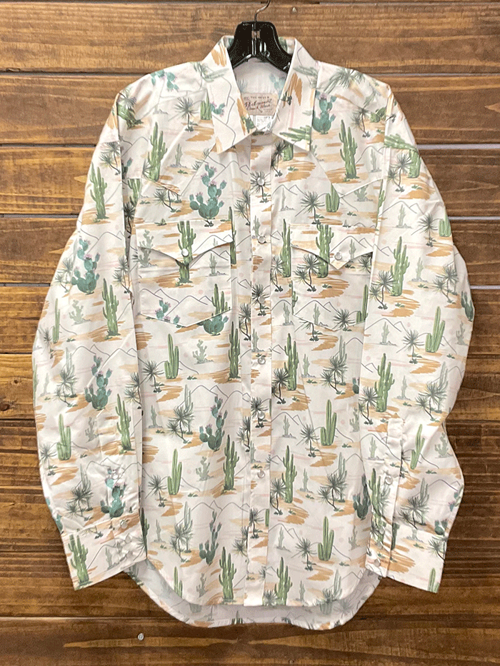 Rockmount 6873 Mens Vintage Western Shirt Desert Cactus front view. If you need any assistance with this item or the purchase of this item please call us at five six one seven four eight eight eight zero one Monday through Saturday 10:00a.m EST to 8:00 p.m EST
