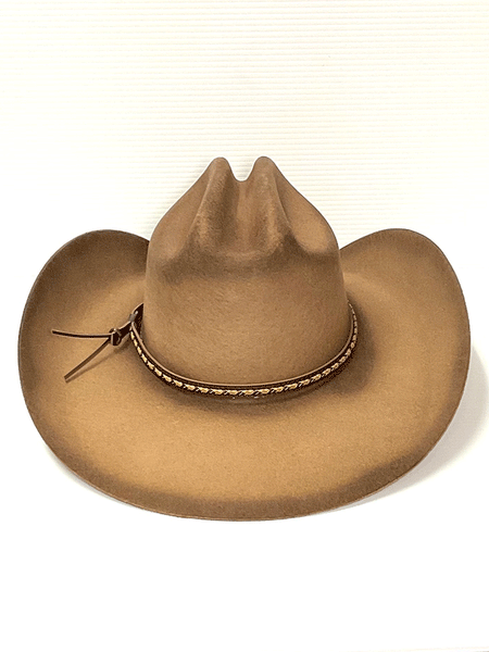 Resistol RWDRTR-JA41P5 Jason Aldean Felt Hat Collection Dirt Road Pecan back view. If you need any assistance with this item or the purchase of this item please call us at five six one seven four eight eight eight zero one Monday through Saturday 10:00a.m EST to 8:00 p.m EST