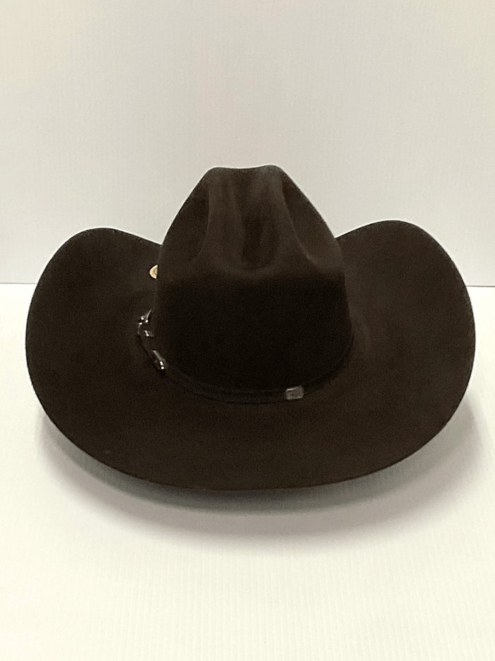 Justin JF0657DYLA Bent Rail Dylan 6X Fur Felt Cowboy Hat Chocolate front-side view