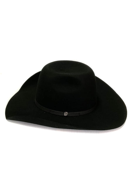 Resistol RWHODM-904207 Hooey Day Money Felt Hat Black side view. If you need any assistance with this item or the purchase of this item please call us at five six one seven four eight eight eight zero one Monday through Saturday 10:00a.m EST to 8:00 p.m EST