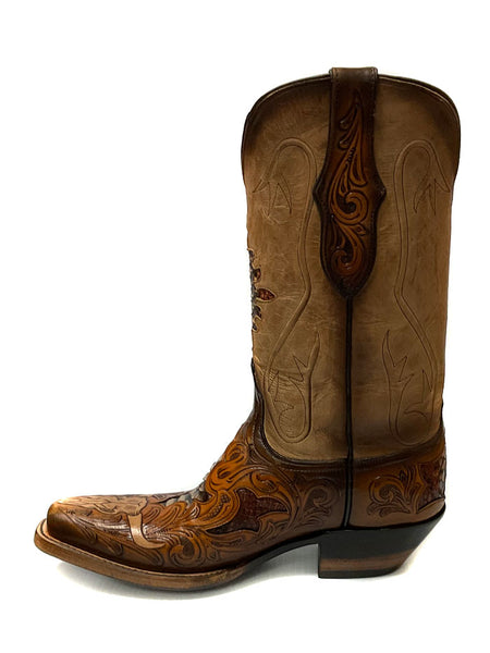 Black Jack HT-1425 Mens Hand Tooled Byson Skull Boot Rust Dyed side view. If you need any assistance with this item or the purchase of this item please call us at five six one seven four eight eight eight zero one Monday through Saturday 10:00a.m EST to 8:00 p.m EST