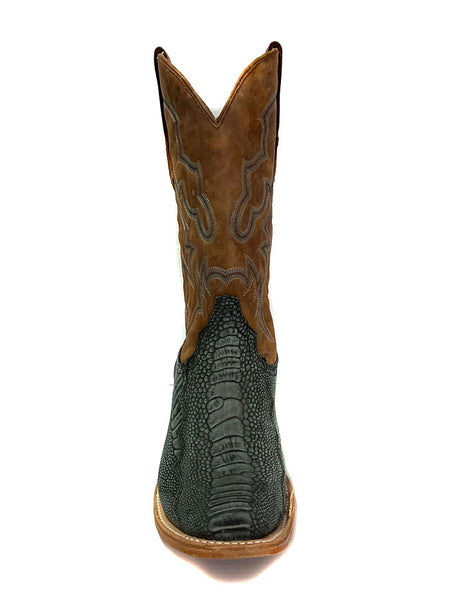 Corral A4294 Mens Ostrich Leg Embroiery Blue And Sand front view. If you need any assistance with this item or the purchase of this item please call us at five six one seven four eight eight eight zero one Monday through Saturday 10:00a.m EST to 8:00 p.m EST