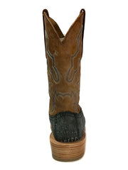 Corral A4294 Mens Ostrich Leg Embroiery Blue And Sand back view. If you need any assistance with this item or the purchase of this item please call us at five six one seven four eight eight eight zero one Monday through Saturday 10:00a.m EST to 8:00 p.m EST
